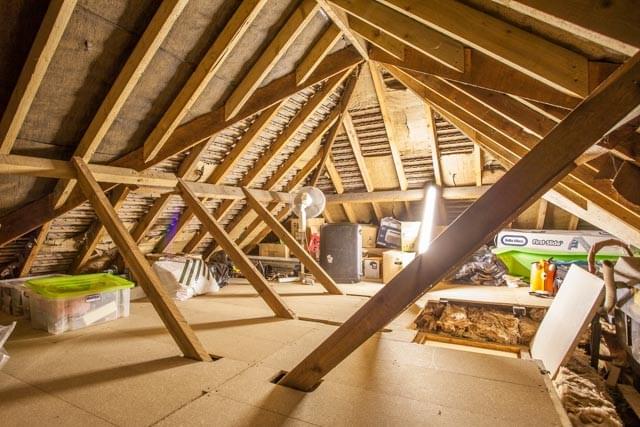 led lighting within a boarded loft