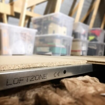 Loft boards with boxes on top