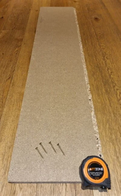 single loft board with screws on top