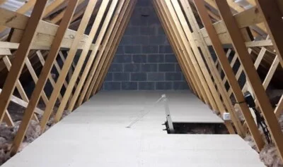 completed loft boarding with hatch