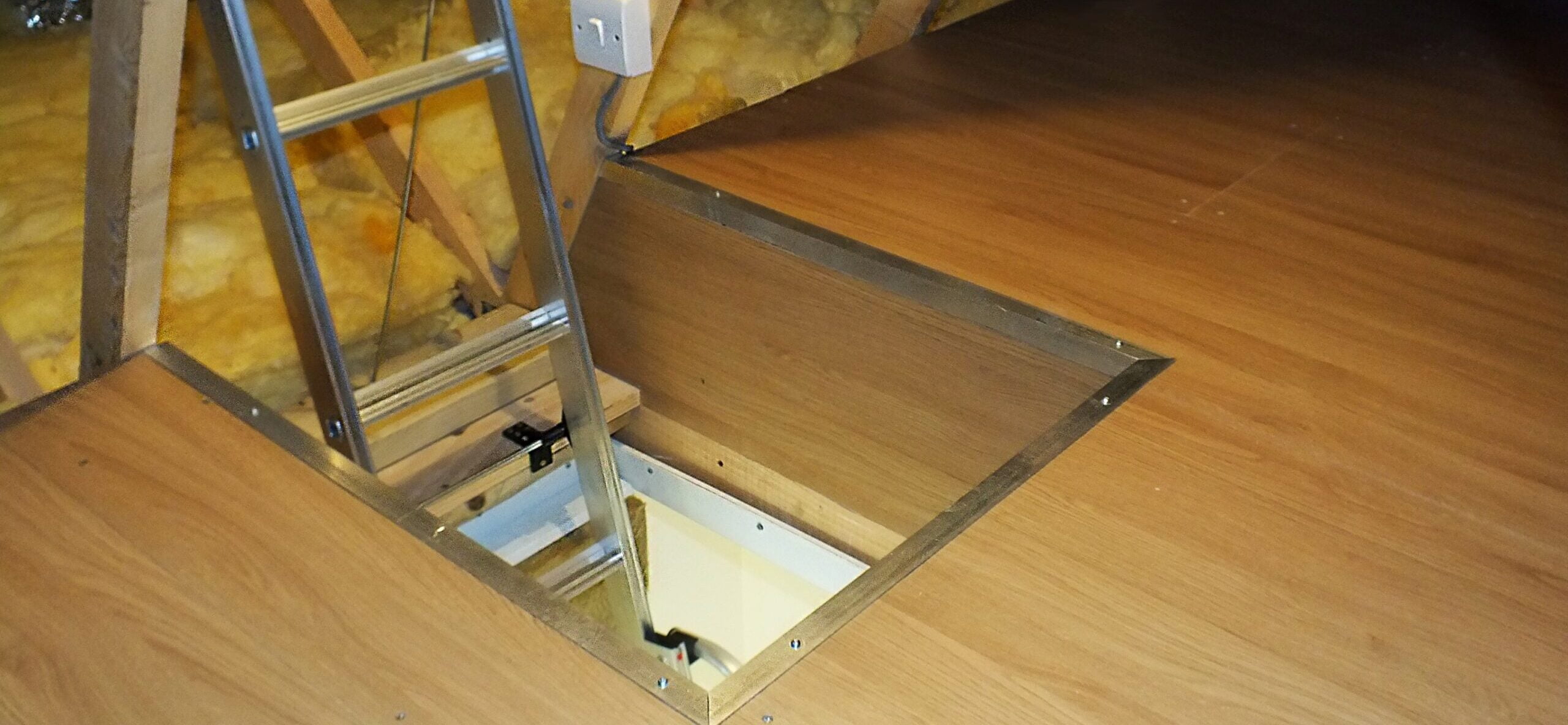 loft hatch with metal ladder