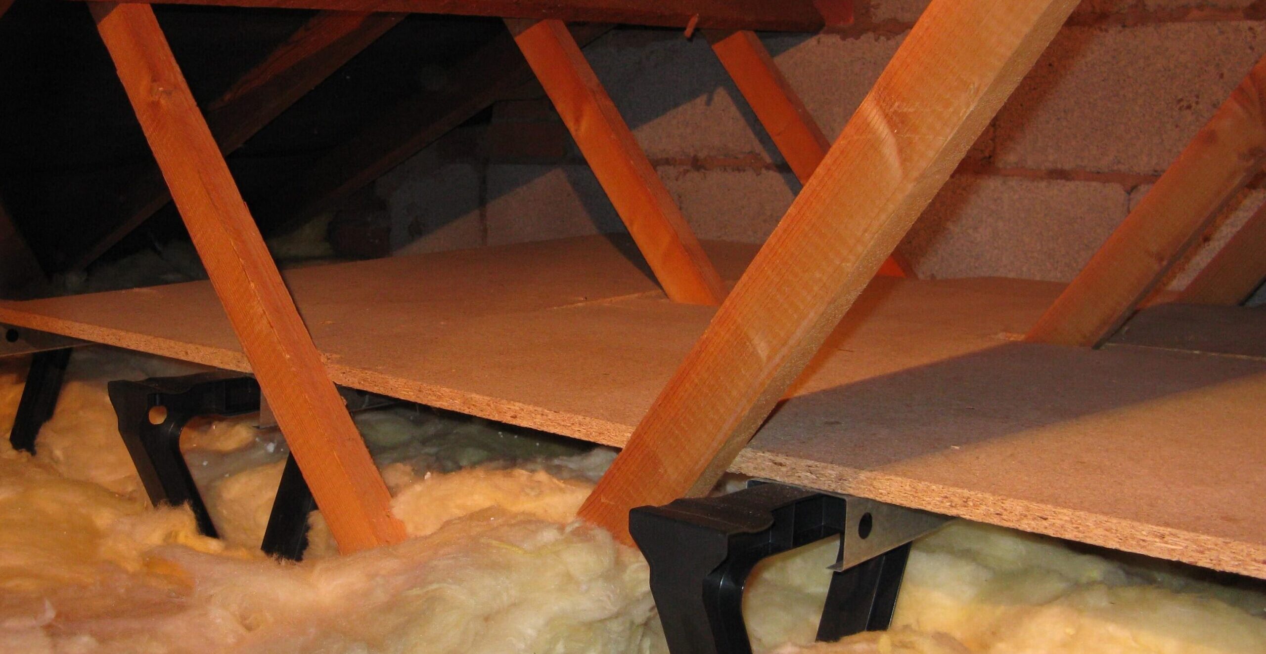 raised loft insulation with boards on top